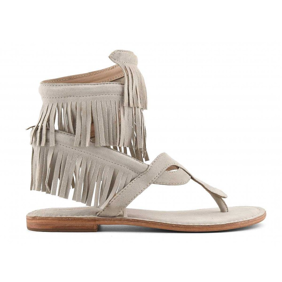 Outlet Coral Blue | Fringed Wrap Up Sandal