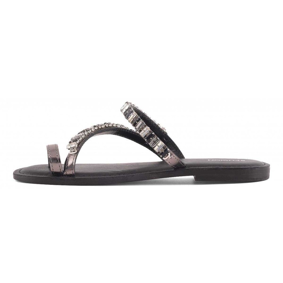 Outlet Coral Blue | Thong Sandal With Multicolor Stones