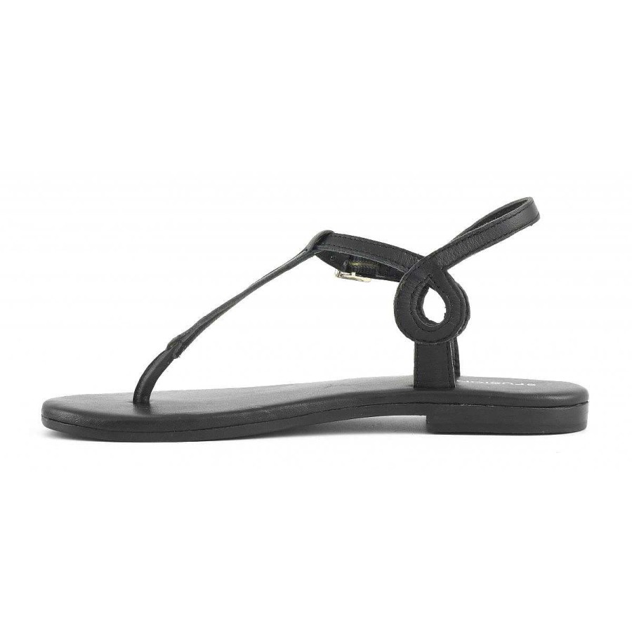 Spring Summer Coral Blue | Minimal Thong Sandal In Leather