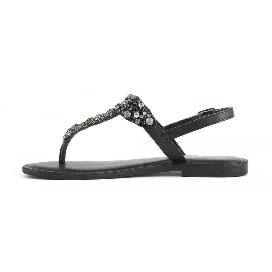 Outlet Coral Blue | Thong Sandal With Jewelled Embroidery