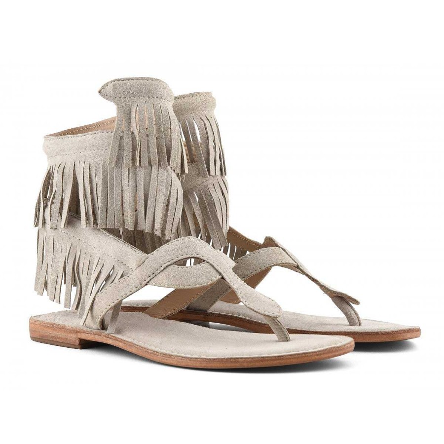 Outlet Coral Blue | Fringed Wrap Up Sandal