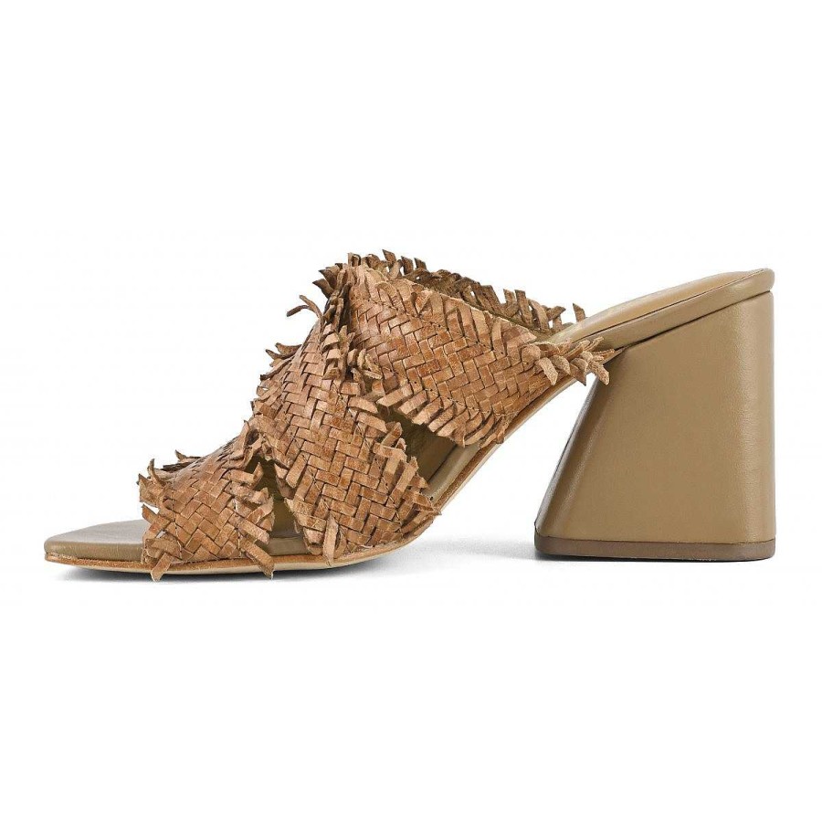 Spring Summer Coral Blue | Heel Sandal Sfringed Upper