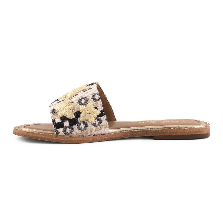 Outlet Coral Blue | Sandal With Star Embroidery