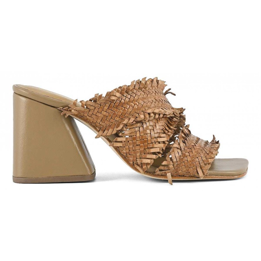 Spring Summer Coral Blue | Heel Sandal Sfringed Upper