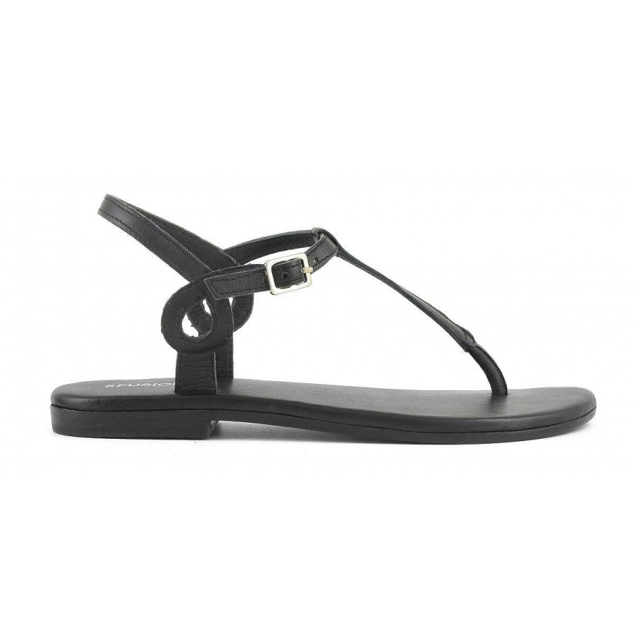 Spring Summer Coral Blue | Minimal Thong Sandal In Leather