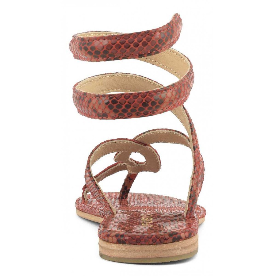 Outlet Coral Blue | Wrap Up Pyton Printing Leather Sandal