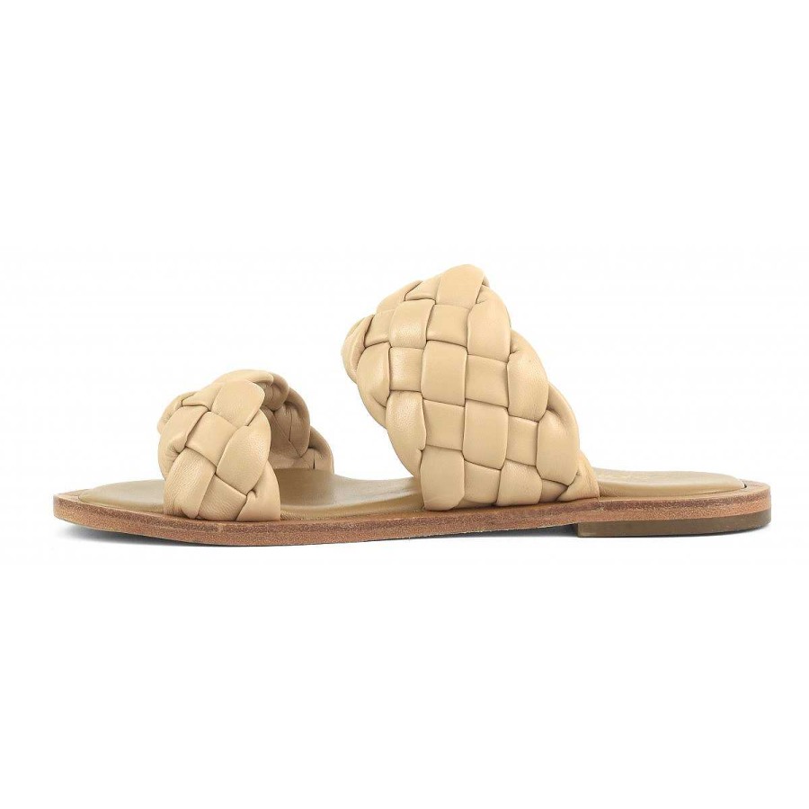 Outlet Coral Blue | Woven Leather Double Band Sandal