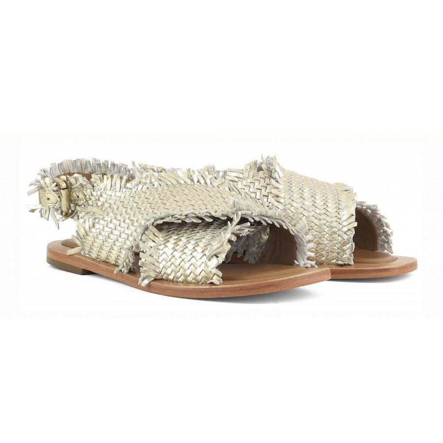 Spring Summer Coral Blue | Woven Leather Sandal