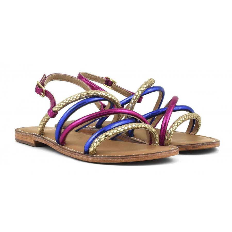 Outlet Coral Blue | Multicolor Strappy Sandal